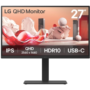 68.6cm/27 (2560×1440) LG 27BA75QB-B 16:9 IPS 5ms 100Hz USB-C DP HDMI RJ45 KVM Daisy-Chain Black