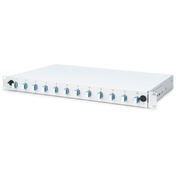 DIGUTUS LWL Spleißbox 1HE bestückt 12x LC DX OS2 grau