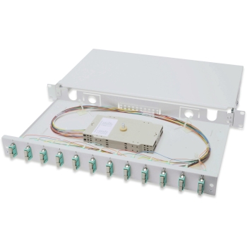 DIGITUS LWL Spleißbox 1HE bestückt 12x SC DX OM3 grau