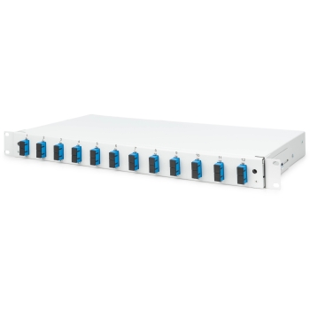 DIGITUS LWL Spleißbox 1HE bestückt 12x SC DX OS2 grau