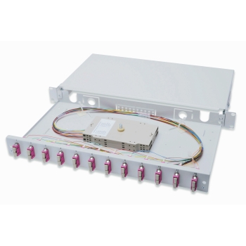 DIGITUS LWL Spleißbox 1HE bestückt 12x SC DX OM4 grau