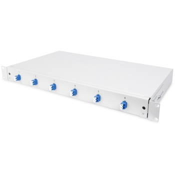 DIGITUS LWL Spleißbox 1HE bestückt 6x LC DX OS2 grau