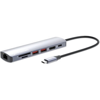 MANHATTAN 7-in-1 4K USB-C Dockingstation 1xHDMI 2xUSB 10Gb/s