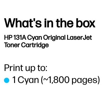 Preview: HP 131A original Toner cartridge CF211A cyan standard capacity 1.800 pages 1-pack