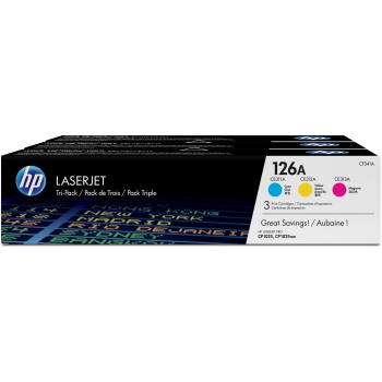 HP 126A original Toner cartridge CF341AD cyan magenta yellow 3x 1.000 pages 3-pack