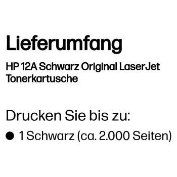 Preview: HP 12A original LaserJet original Toner cartridge Q2612A black standard capacity 2.000 pages 1-pack
