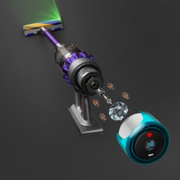 Preview: Dyson Gen5Detect Absolute Kabelloser Staubsauger (Rot/Silber/Türkis)