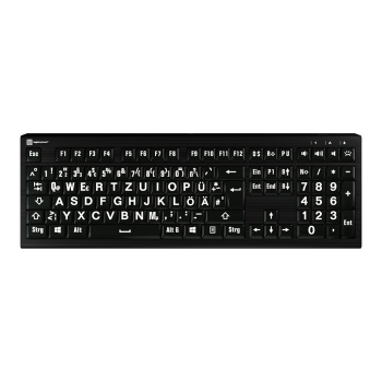LogicKeyboard XL-Print Astra 2 White on Black DE (PC)