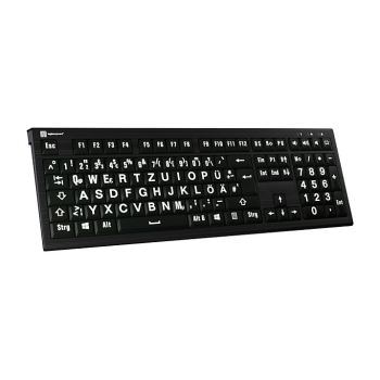 Preview: LogicKeyboard XL-Print Astra 2 White on Black DE (PC)