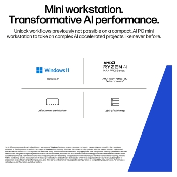 Preview: HP Z2 Mini G1a AMD Ryzen AI Max+ PRO 395 64GB 2TB/SSD W11P 3J Gar (DE)