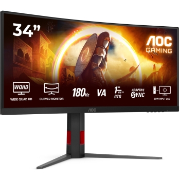 Preview: 86cm/34 (3440x1440) AOC CU34G4 21:9 FastVA 0.5ms 180Hz HDMI DisplayPort Curved Freesync Premium HDR10 Black