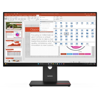 68.6cm/27 (1920x1080) Lenovo ThinkVision T27-40 16:9 IPS 4ms 120Hz HDMI DisplayPort VGA USB-C USB-Hub VESA Black
