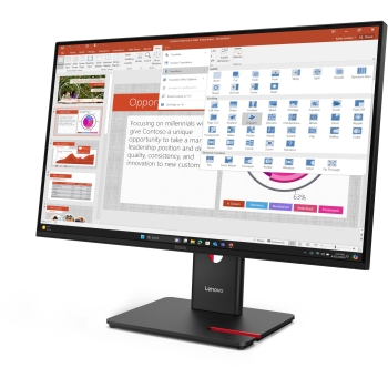 Preview: 68.6cm/27 (1920x1080) Lenovo ThinkVision T27-40 16:9 IPS 4ms 120Hz HDMI DisplayPort VGA USB-C USB-Hub VESA Black