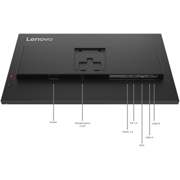 Preview: 68.6cm/27 (1920x1080) Lenovo ThinkVision T27-40 16:9 IPS 4ms 120Hz HDMI DisplayPort VGA USB-C USB-Hub VESA Black
