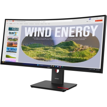 Preview: LENOVO ThinkVision T34WD-40 86.36cm 34Zoll 3440x1440 Curved VA 120Hz USB-C docking 96W Mirror power button TopSeller