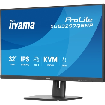 Preview: IIYAMA XUB3297QSNP-B1 81.28cm 32Zoll IPS-panel 2560x1440 350cd/m USB-C Dock LAN/95W PD/DP-OUT KVM USB 3x3.2+1xC 1ms