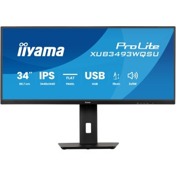 Preview: IIYAMA XUB3493WQSU-B6 86.36cm 34Zoll UW IPS-panel 3440x1440 120Hz 21:9 400cdm 1000:1 1ms