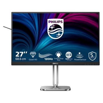 PHILIPS 68.58cm 27Z 2560x1440 120Hz IPS Flat H/A 150 MM TUV EyeSafe certified USB HUB SPEAKERS Power/Light sensor DP 2xHDMI 350cd/m2