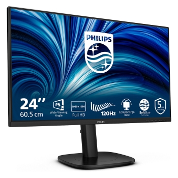 Preview: PHILIPS 60.45cm 23.8Zoll 1920x1080 120Hz IPS Flat H/A 150 MM TUV EyeSafe certified USB HUB SPEAKERS DP HDMI 300cd/m2 TCO 10