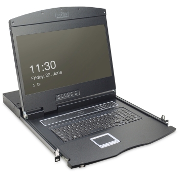 DIGITUS Modulare Konsole 19TFT.8-Port KVM&Touchpad.US-Ameri