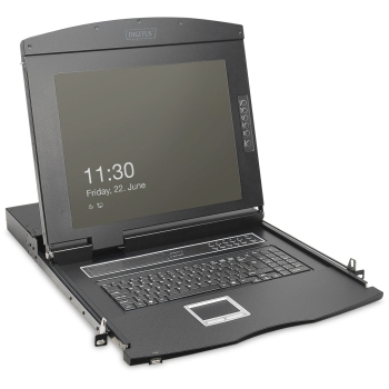 DIGITUS Modulare Konsole 19HD LCD.16-port CAT5 KVM Deutsch