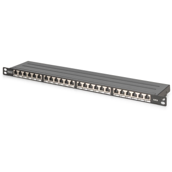DIGITUS Patchpanel 0.5HE 24-Port Cat6 geschirmt schwarz