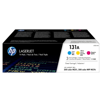 HP 131A original Toner cartridge U0SL1AM cyan magenta yellow standard capacity 3 x 1.800 pages 3-pack
