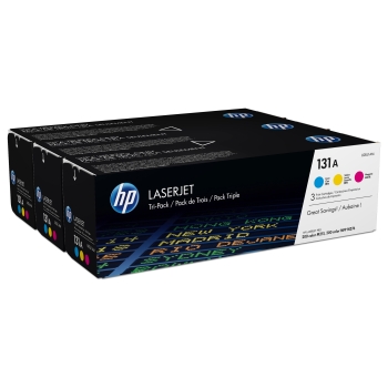 Preview: HP 131A original Toner cartridge U0SL1AM cyan magenta yellow standard capacity 3 x 1.800 pages 3-pack