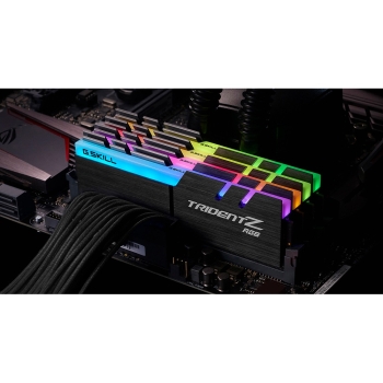 Preview: 64GB G.Skill DIMM 3600 (4x 16 GB) Quad-Kit (schwarz. F4-3600C16Q-64GTZRC. Trident Z RGB. INTEL XMP)