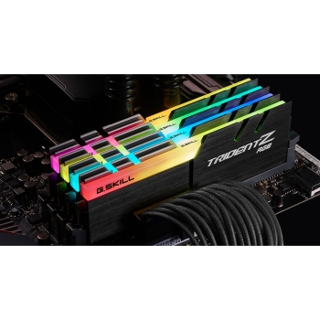 Preview: 64GB G.Skill DIMM 3600 (4x 16 GB) Quad-Kit (schwarz. F4-3600C16Q-64GTZRC. Trident Z RGB. INTEL XMP)