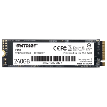M.2 Patriot P310 240 GB (PCIe 3.0 x4. NVMe 1.3. M.2 2280)