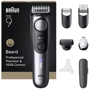 Braun Series 9 Beard Trimmer BT9520 244848 Akku/Netz satin chrome 7 Aufsätze Rei