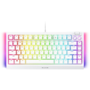 Preview: Razer BlackWidow V4 - Tastatur - 75% - Hintergrundbeleuchtung - USB-C - USA - Tastenschalter: Razer Mechanical - wei (RZ03-05001700-R3M1)