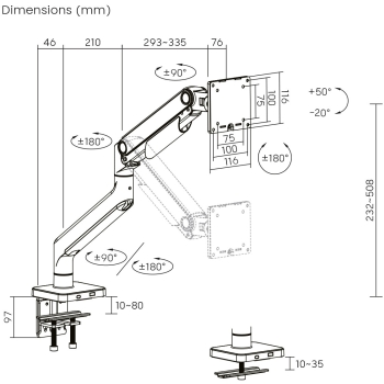 Preview: DIGITUS Single Monitorhalterung. 49. 20 kg