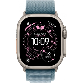 Preview: Apple Watch Ultra 3 Titanium Cellular 49mm Natur (Alpine Loop hellblau) Medium