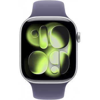 Preview: Apple Watch S11 Aluminium 46mm Silber (Sportarmband nebelviolett) S/M