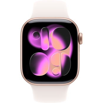 Preview: Apple Watch S11 Aluminium Cellular 42mm Rosegold (Sportarmband blassrosa) M/L