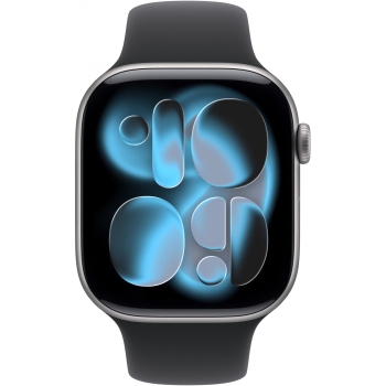 Preview: Apple Watch S11 Aluminium Cellular 46mm Space Grau (Sportarmband schwarz) M/L