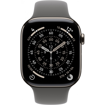 Preview: Apple Watch S11 Titan Natur Cellular 46mm (Sportarmband steingrau) M/L