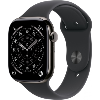 Apple Watch S11 Titan Schiefer Cellular 46mm (Sportarmband schwarz) M/L