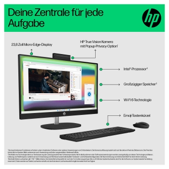 Preview: HP 24-cr0457ng AiO 23.8 FHD i5-1335U 16GB/512GB SSD Win11 A4EC4EA#ABD weiß