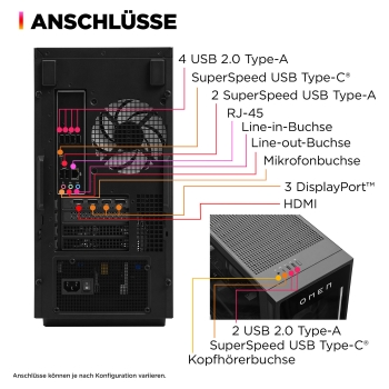 Preview: HP 35L Gaming Desktop GT16-0189ng(schwarz. ohne Betriebssystem)