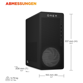 Preview: HP 16L Gaming Desktop TG03-0186ng(schwarz, ohne Betriebssystem)