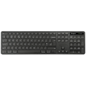TARGUS EcoSmart - full size - antimicrobial - kabellos - Bluetooth 5.0. 2.4 GHz - QWERTY - Nordisch - Schwarz