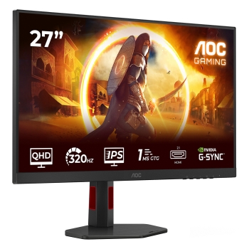 Preview: AOC Gaming Q27G4SRU - 27 Zoll QHD. 300 Hz. 1 ms. HDR400 2560x1440. 2x HDMI 2.1. DisplaPort 1.4. USB Hub schwarz-rot