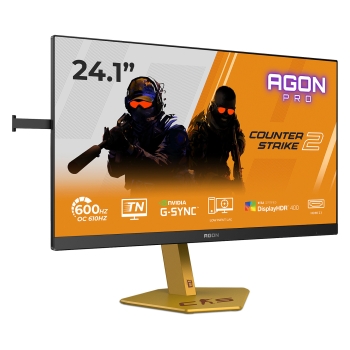 Preview: AOC Agon Pro CS24A - 24 Zoll Full HD Gaming. 610Hz 0.5ms gtg. G-Sync.HDR400 (1920x1080. 2x HDMI 2.1. DP 1.4. USB Hub) schwarz-rot-orange