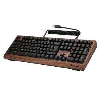 SKILLER SGK50 S2 Wood PBT(holz/schwarz. ES-Layout. Gateron G Pro 3.0 Yellow)