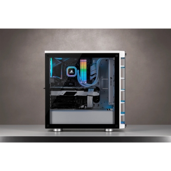 Preview: CORSAIR Midi Crystal 465X Tempered Glass Smart Case (W)