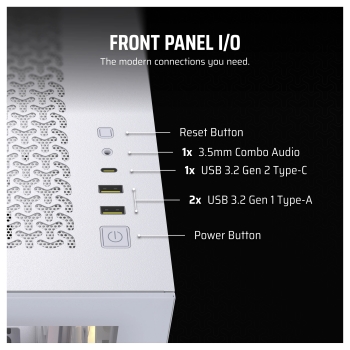 Preview: Corsair 3500X ARGB weiß Midi Tower ATX Gaming Gehäuse