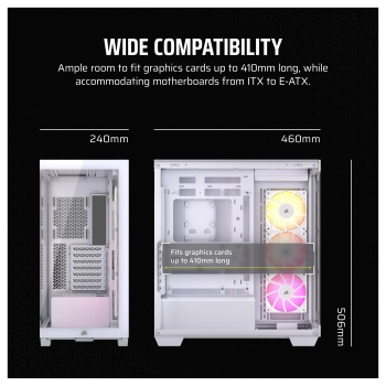 Preview: Corsair 3500X ARGB weiß Midi Tower ATX Gaming Gehäuse